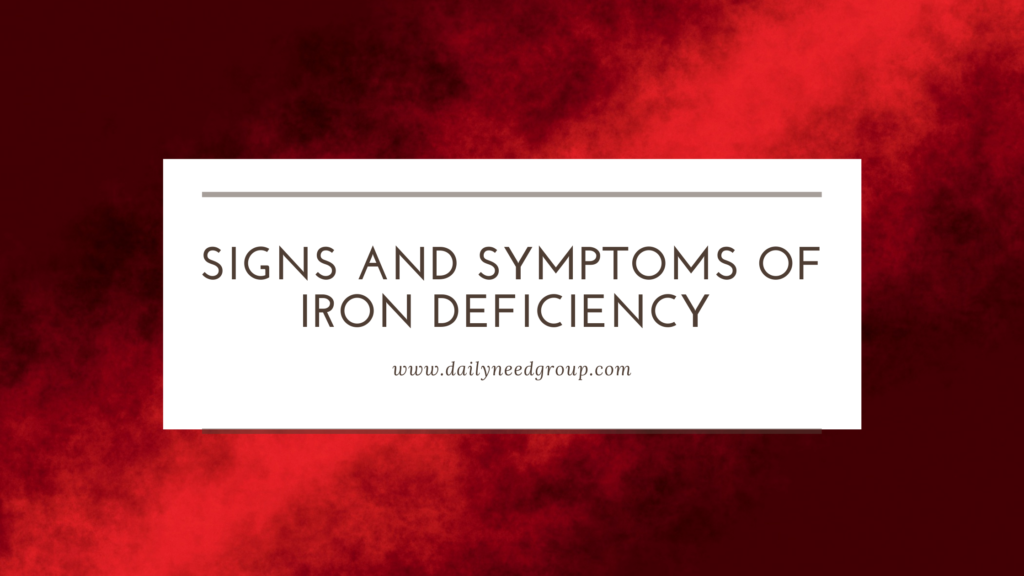 Signs and Symptoms of Iron Deficiency Anaemia