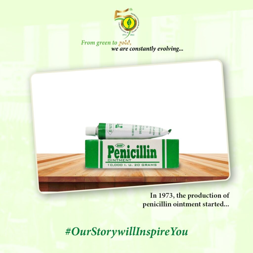 PRODUCTION OF PENICILLIN STARTED IN 1973